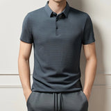 James Oxford Knit Short Sleeve Polo Shirt for Men
