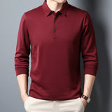 James Oxford Knit Long Sleeve Polo Shirt for Men