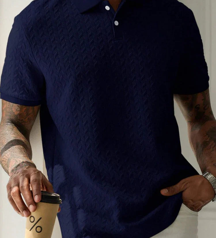 James Oxford Textured Polo Shirt for Men