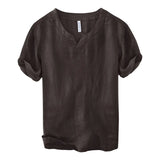 James Oxford Short Sleeve Relaxed Fit Linen Shirt for Men