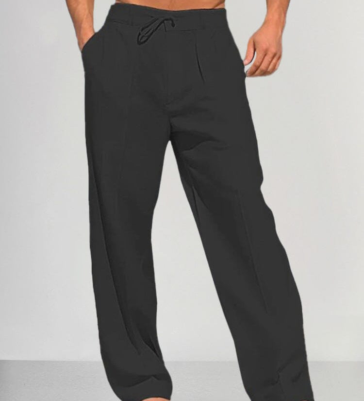 Torino - Straight Cotton-Linen Trousers