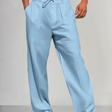 Torino - Straight Cotton-Linen Trousers
