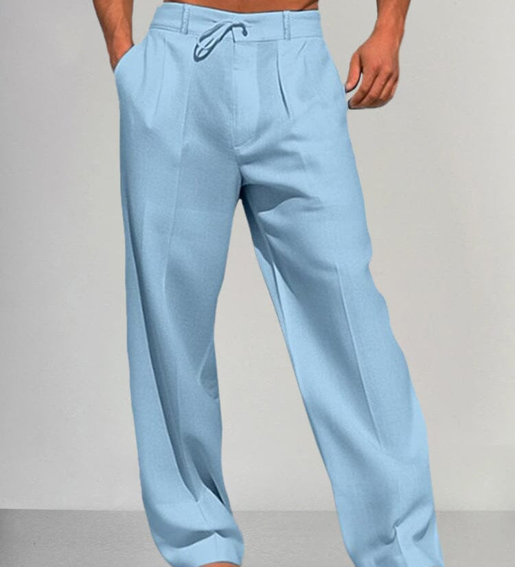 Torino - Straight Cotton-Linen Trousers