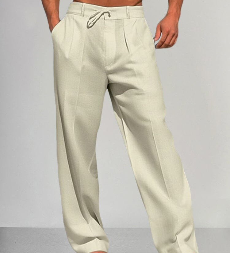 Torino - Straight Cotton-Linen Trousers