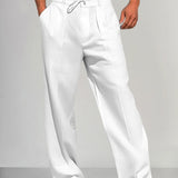 Torino - Straight Cotton-Linen Trousers