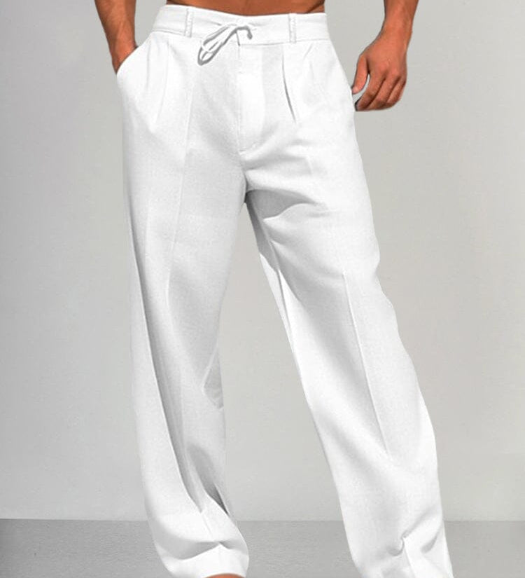 Torino - Straight Cotton-Linen Trousers