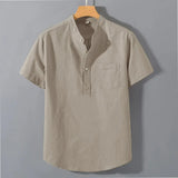 James Oxford Mao Collar Shirt for Men