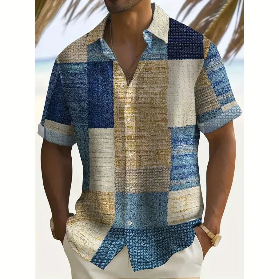 James Oxford Summer Patchwork Shirt for Men