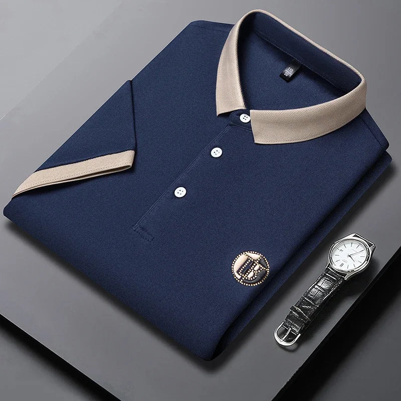 James Oxford Classic Contrast Collar Polo Shirt for Men