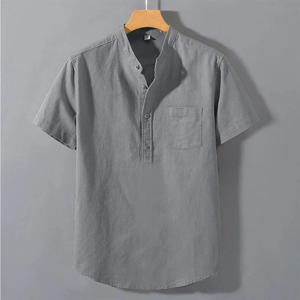 James Oxford Mao Collar Shirt for Men