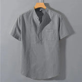 James Oxford Mao Collar Shirt for Men