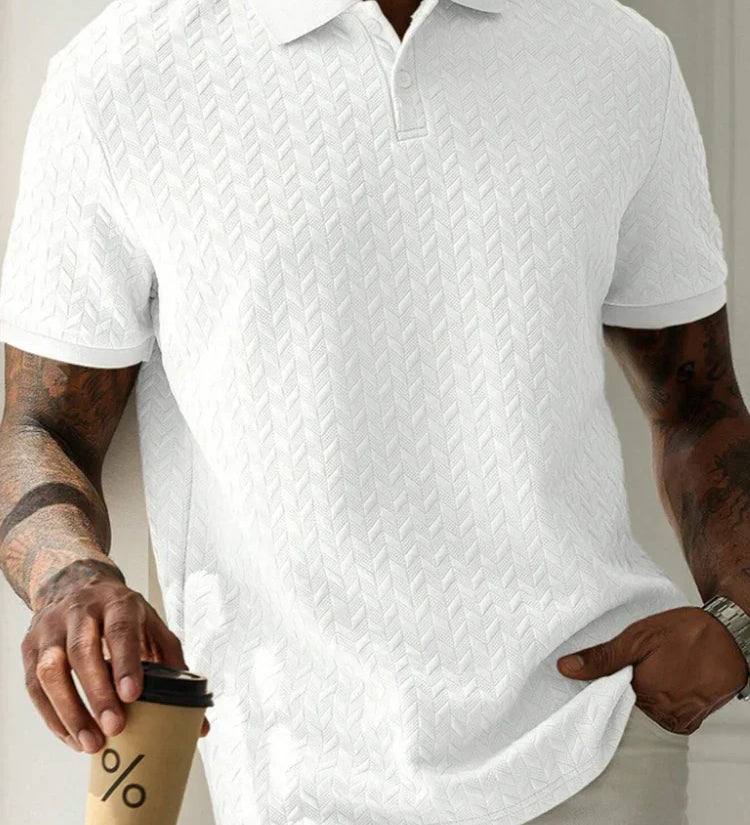 James Oxford Textured Polo Shirt for Men