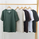 James Oxford Short Sleeve Relaxed Fit Linen Shirt for Men