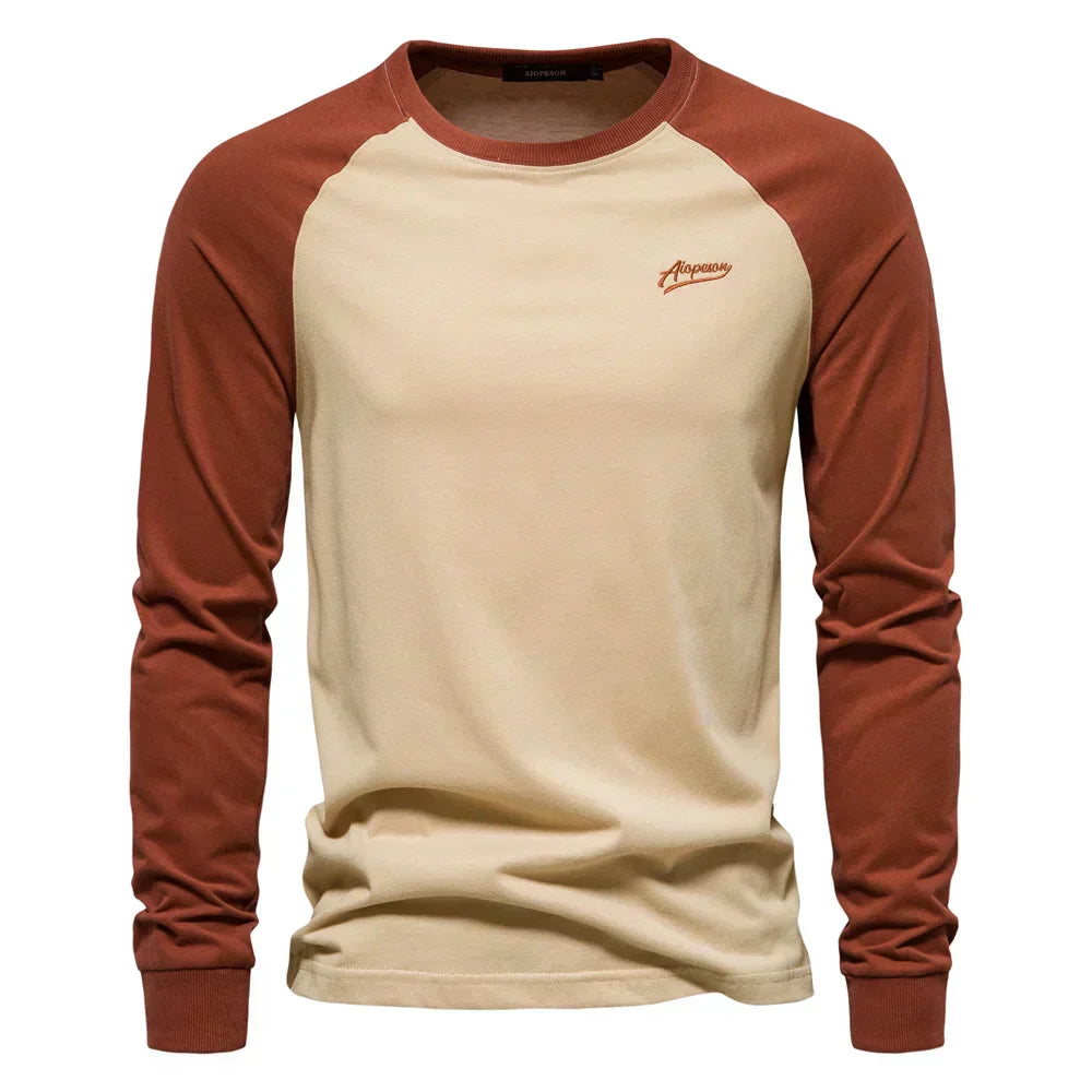 James Oxford Classic Raglan Long Sleeve T-Shirt for Men