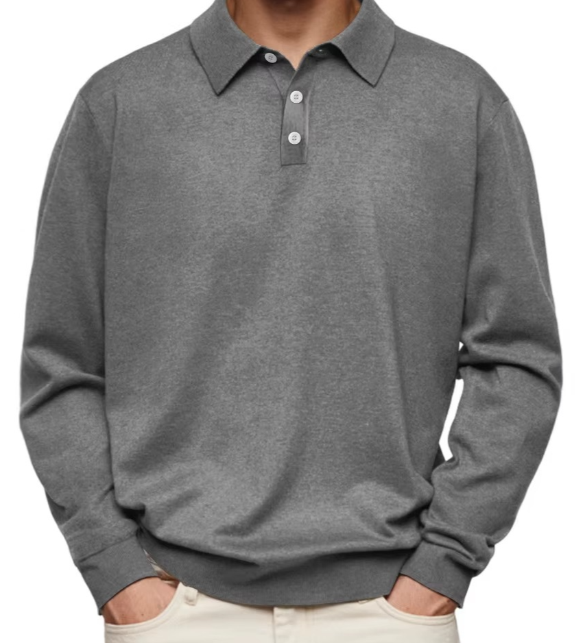 James Oxford Long Sleeve Polo Shirt for Men
