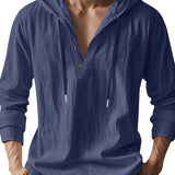 James Oxford Luxury Linen Hooded Shirt