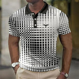James Oxford Modern Geometric Print Polo Shirt for Men