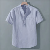 James Oxford Mao Collar Shirt for Men