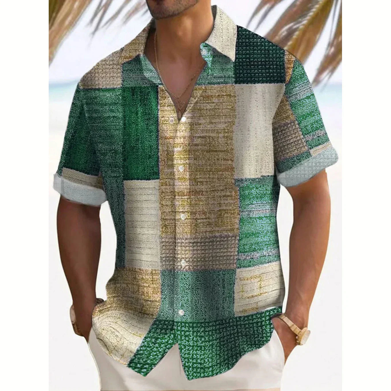 James Oxford Summer Patchwork Shirt for Men