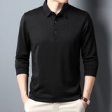 James Oxford Knit Long Sleeve Polo Shirt for Men