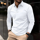 James Oxford Classic Long Sleeve Polo Shirt for Men
