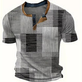 James Oxford Elegant Printed Patchwork T-Shirt for Men