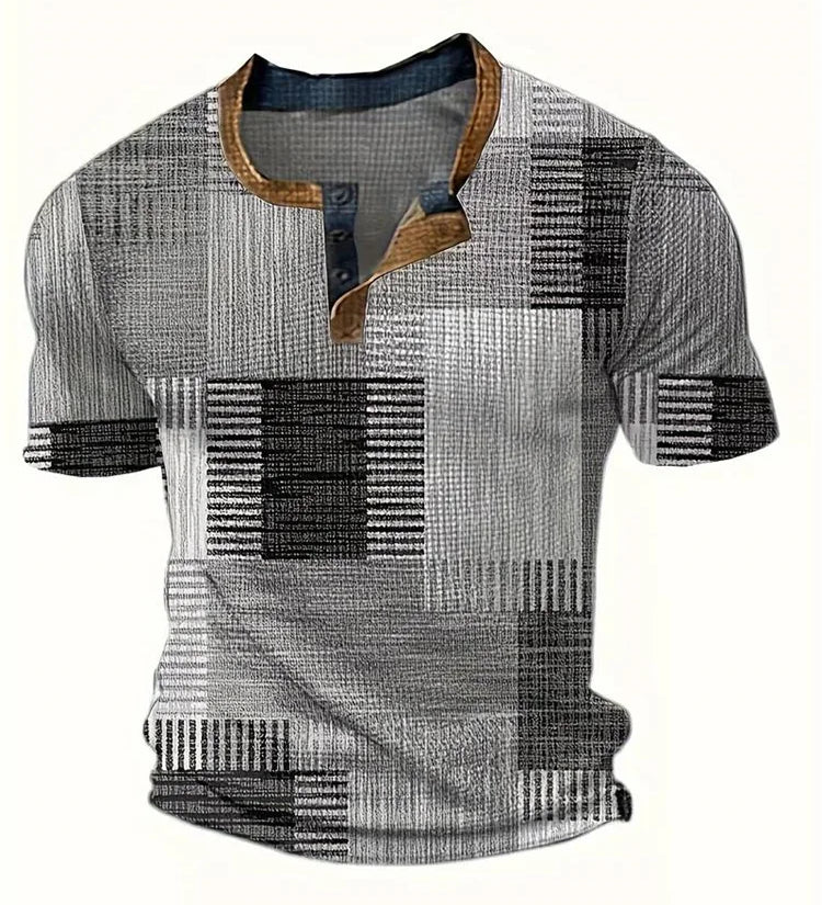James Oxford Elegant Printed Patchwork T-Shirt for Men