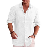 James Oxford Modern Fit Linen Button Shirt for Men