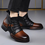 James Oxford Buckle Ankle Boots for Men