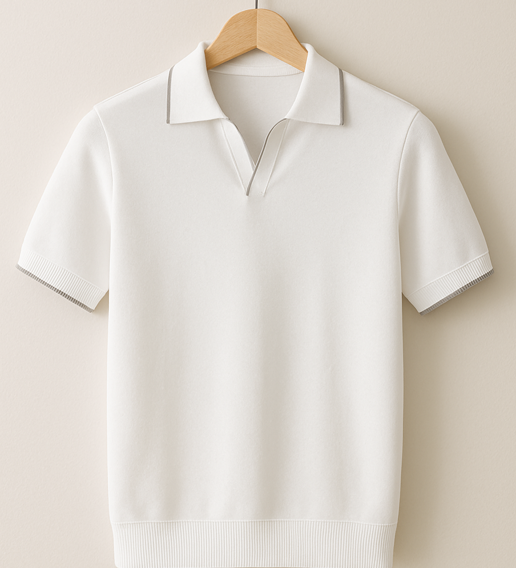 James Oxford Knit Polo Shirt for Men