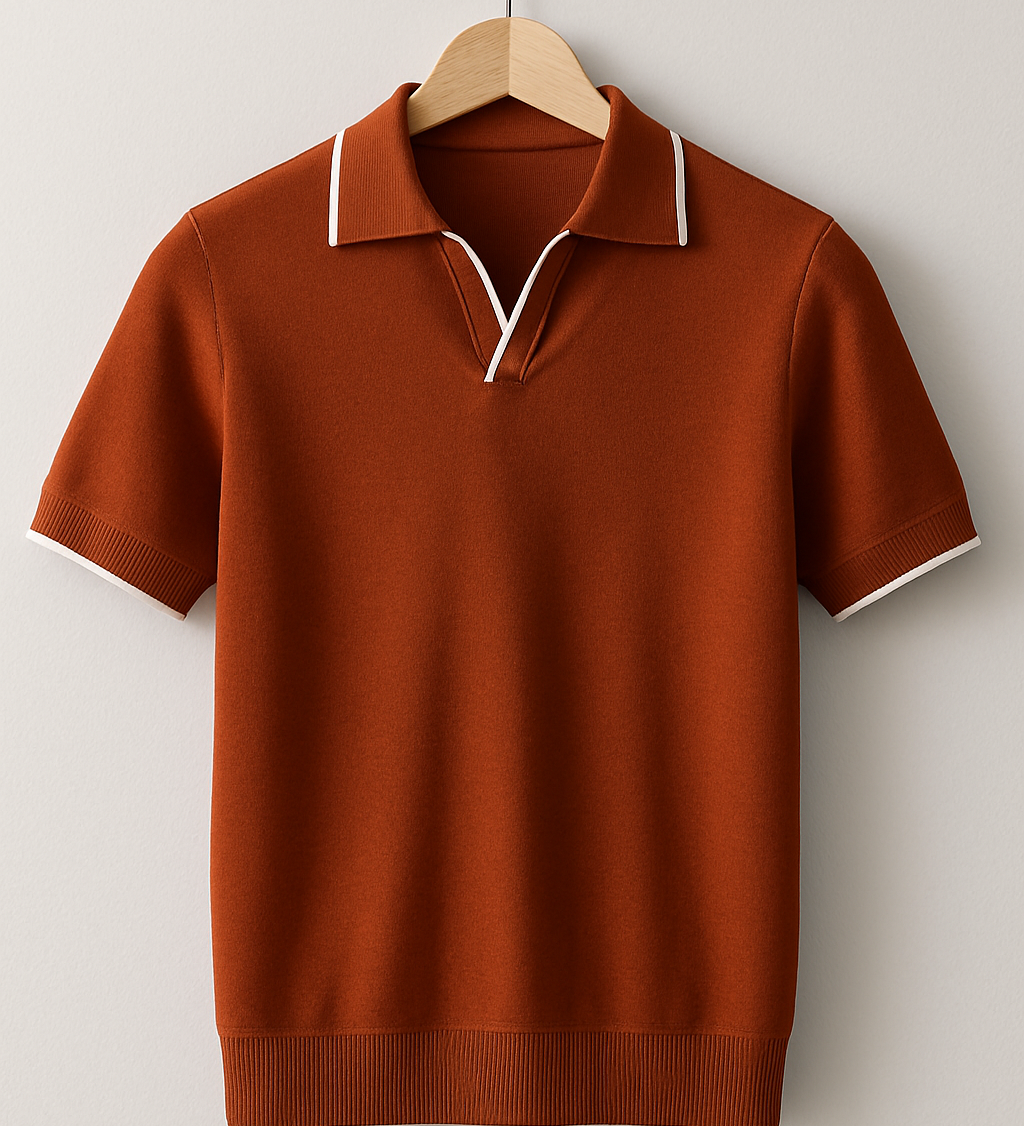 James Oxford Knit Polo Shirt for Men