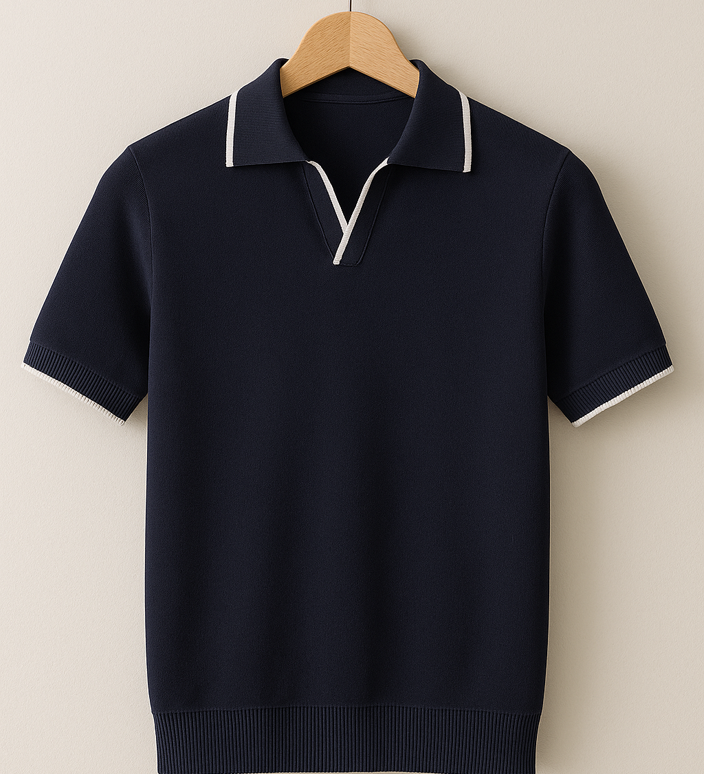 James Oxford Knit Polo Shirt for Men