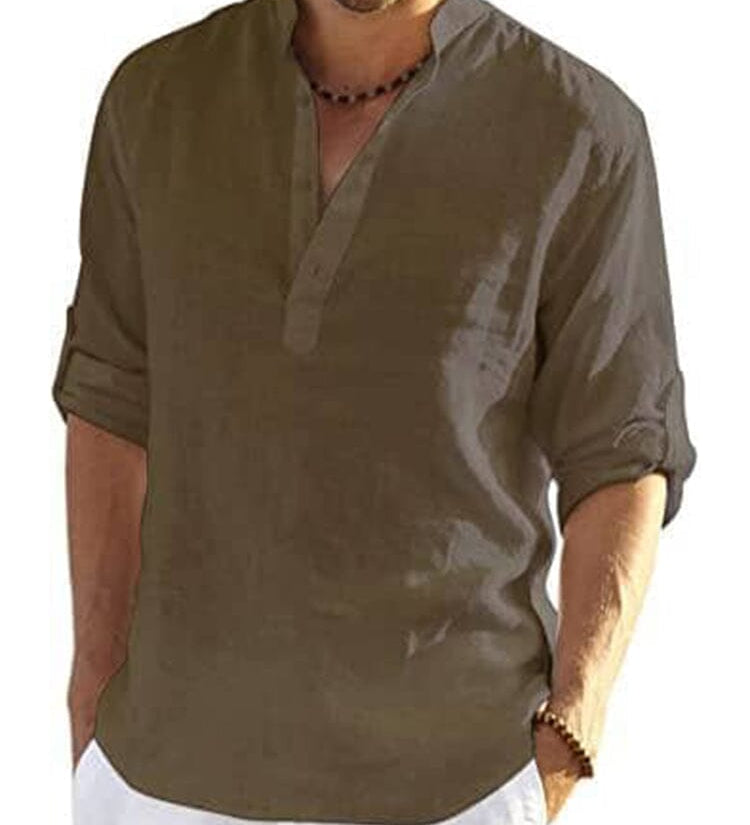 James Oxford Cotton-Linen Shirt for Men