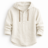 James Oxford Linen Hooded Shirt for Men