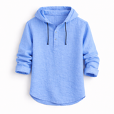 James Oxford Linen Hooded Shirt for Men