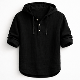James Oxford Linen Hooded Shirt for Men