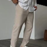 James Oxford Men's Relaxed Fit Pleated Trousers
