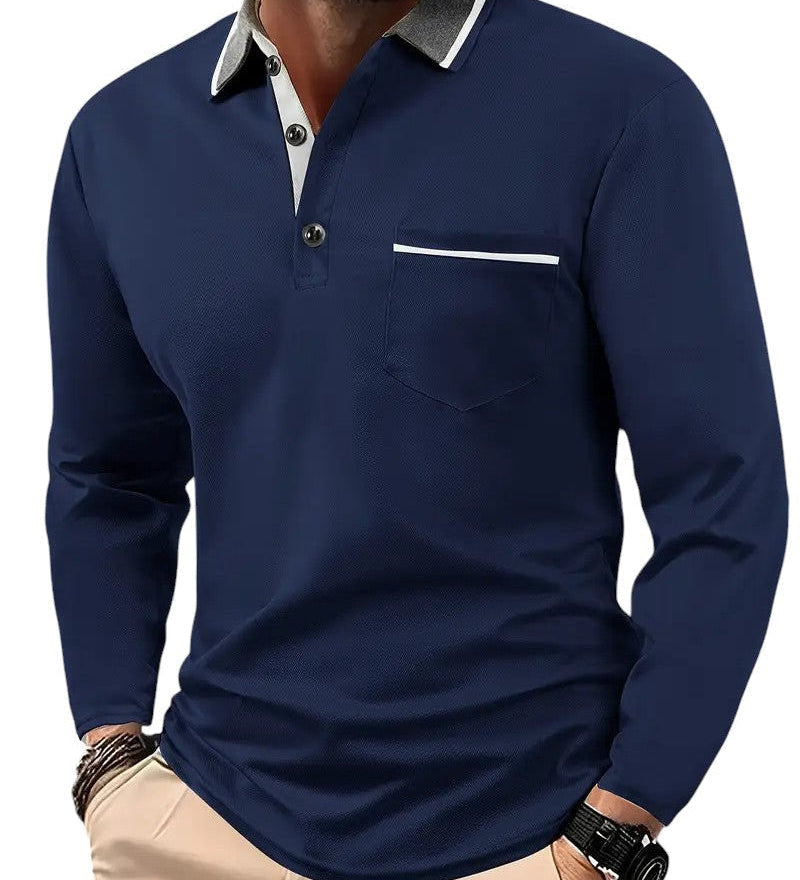 James Oxford Classic Long Sleeve Polo Shirt