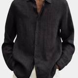 James Oxford Linen Button-Up Shirt for Men