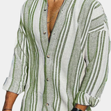 James Oxford Striped Linen Shirt for Men