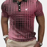 James Oxford Modern Geometric Print Polo Shirt for Men