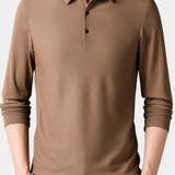 James Oxford Knit Long Sleeve Polo Shirt for Men