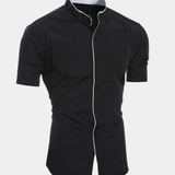 James Oxford Short Sleeve High Collar Shirt for Men
