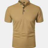 James Oxford Collarless Polo Shirt for Men