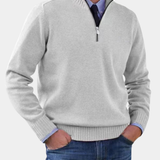Elegant Men's Mid-Zip Jumper