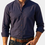 James Oxford Elegant Mandarin Collar Shirt for Men