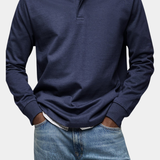 James Oxford Elegant Long Sleeve Polo Shirt for Men