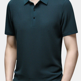 James Oxford Textured Short Sleeve Polo Shirt for Men