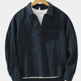 James Oxford Half-Placket Button Shirt for Men