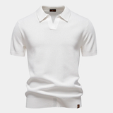 James Oxford Textured Knit Polo Shirt for Men